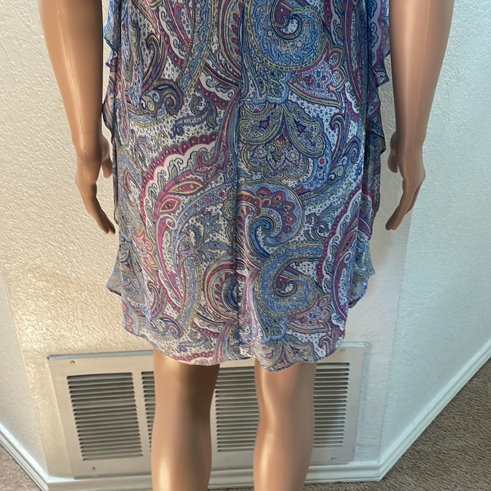 Lauren Ralph Lauren Petite Ruffled Georgette Shift Dress - Picture 7 of 9